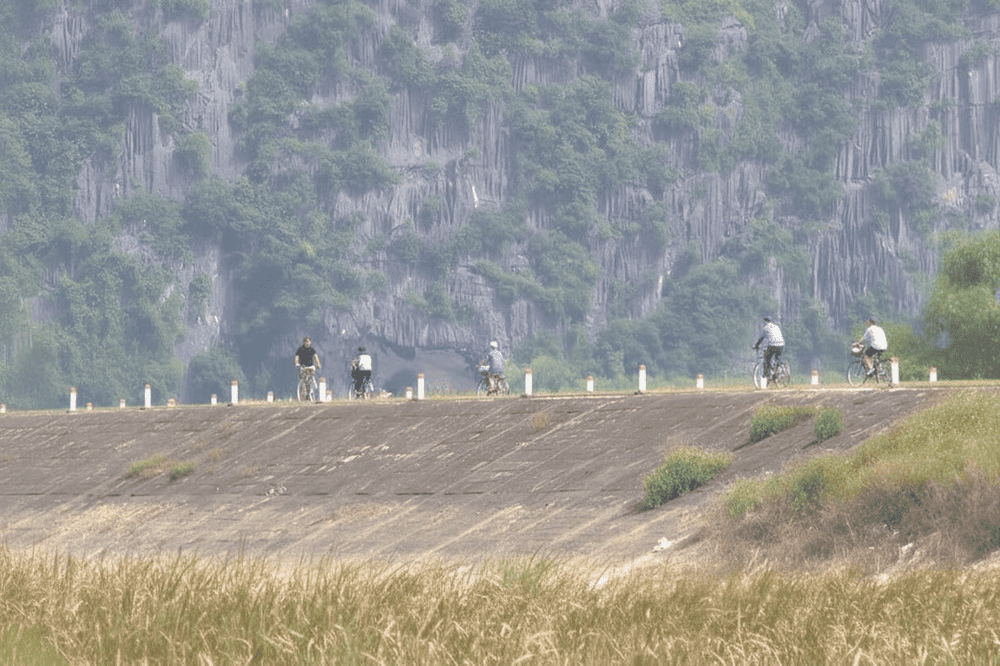 Cycling through villages and along the dikes is a wonderful way to experience the tranquil rhythm of Northern Vietnam